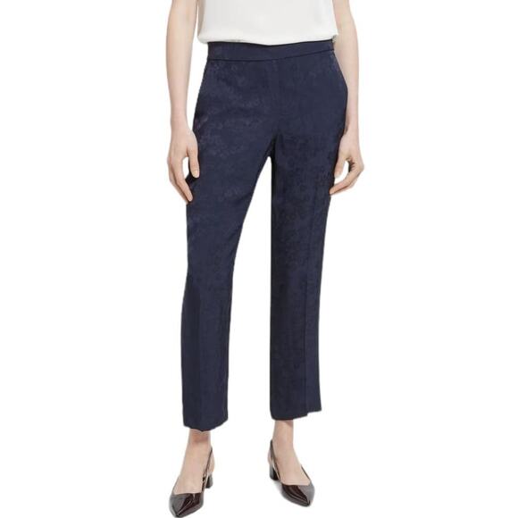 Theory pants Slim Pull-On Pant in Viscose Jacquard navy blue size 4 - Picture 1 of 7